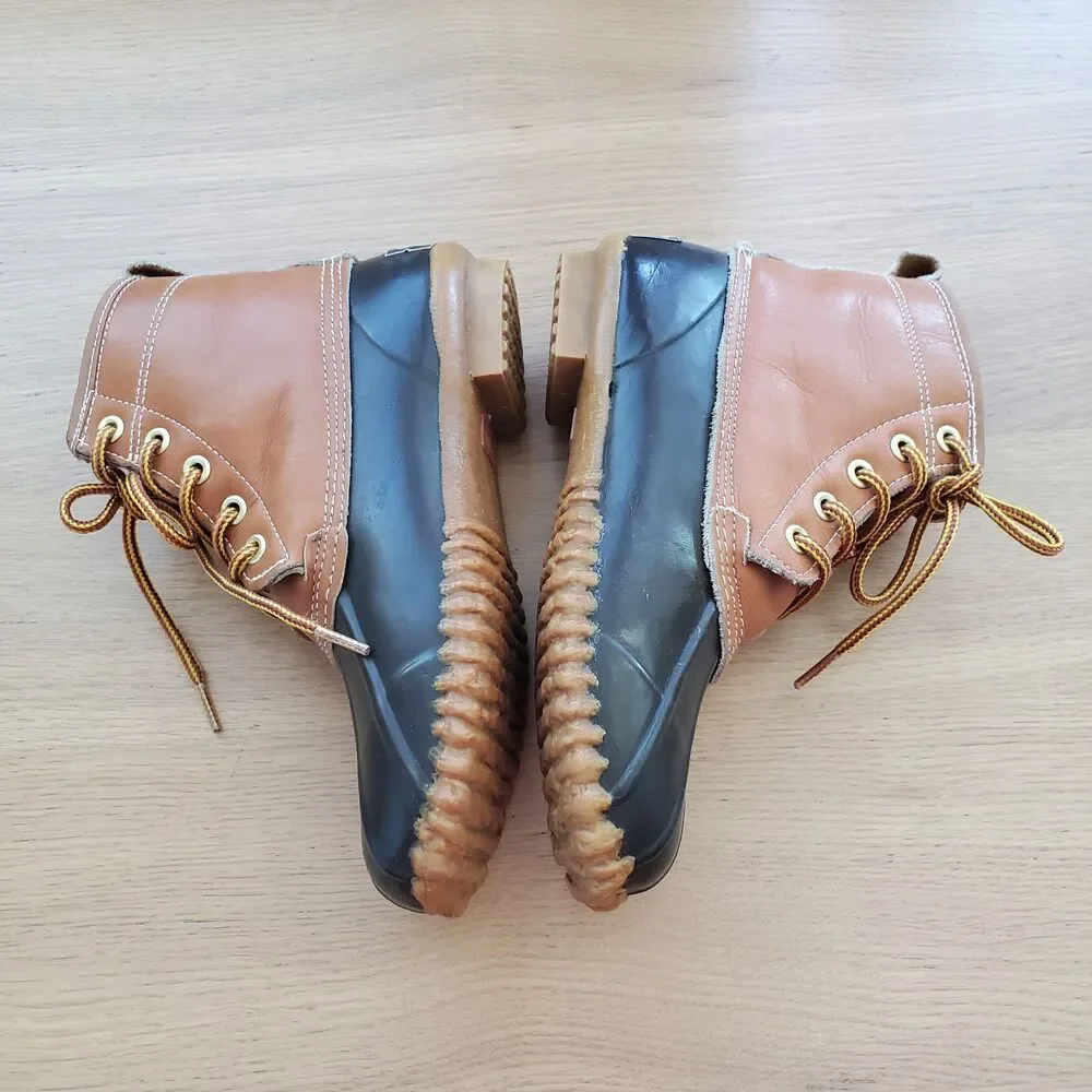Vintage 80s Sporto Brown Leather Duck Boots